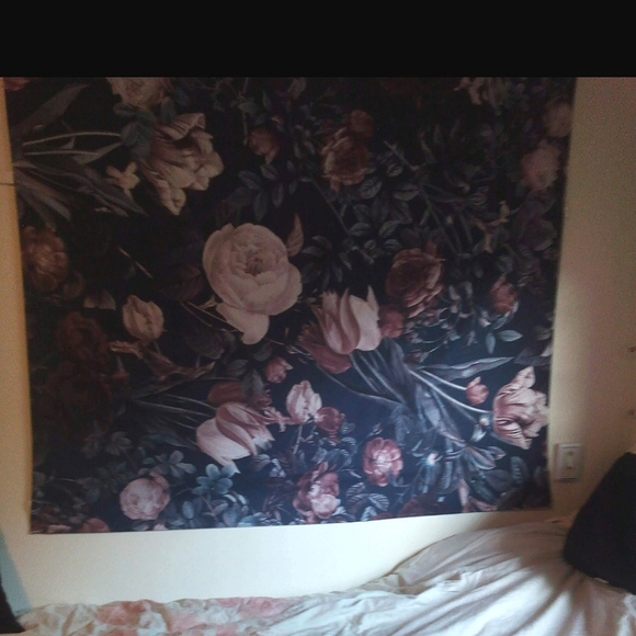 Society 6 Night Forest Tapestry Dark Purple Floral - Picture 4 of 8